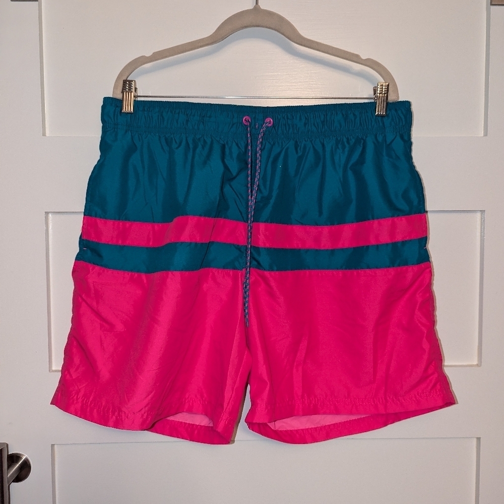 George brand men's bright colored swim trunks with elastic waist and drawstring